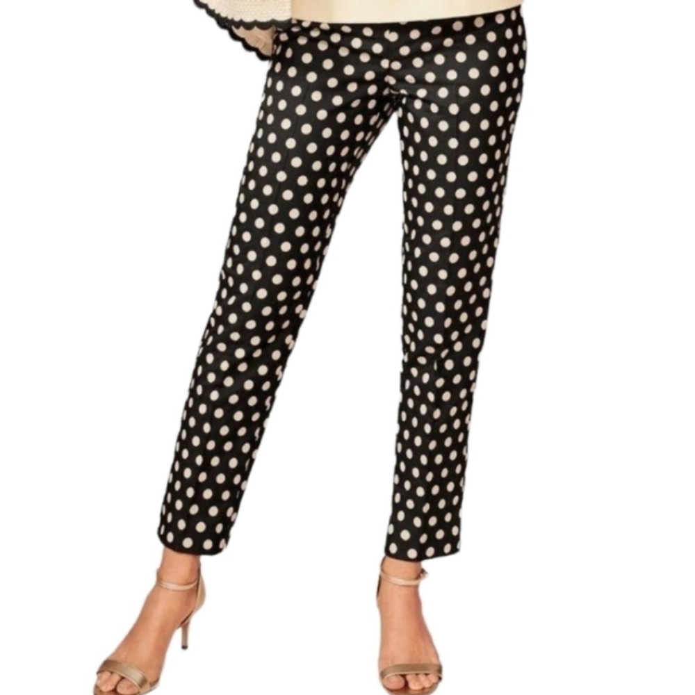 RSVP By Talbots Black/Cream Polka Dot Ankle Pants. Size 8. Casual Dressy